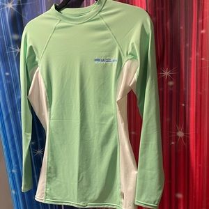 O'Neill Green and White Women's Swim Top